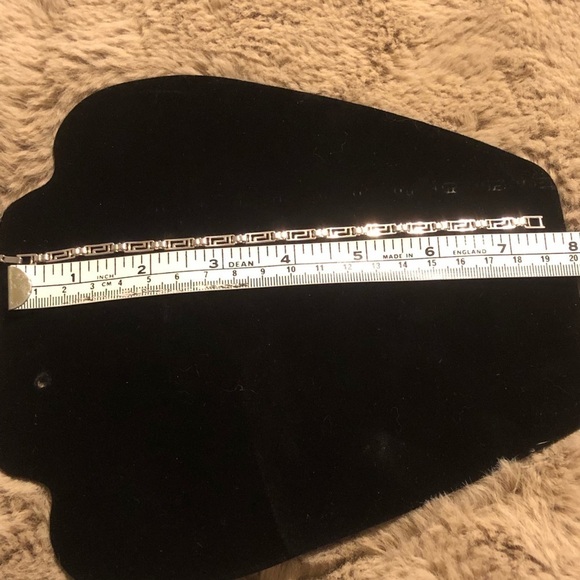 VTG Sterling Silver Greek Key Link Bracelet Stamped 925 7.5” - Picture 5 of 5